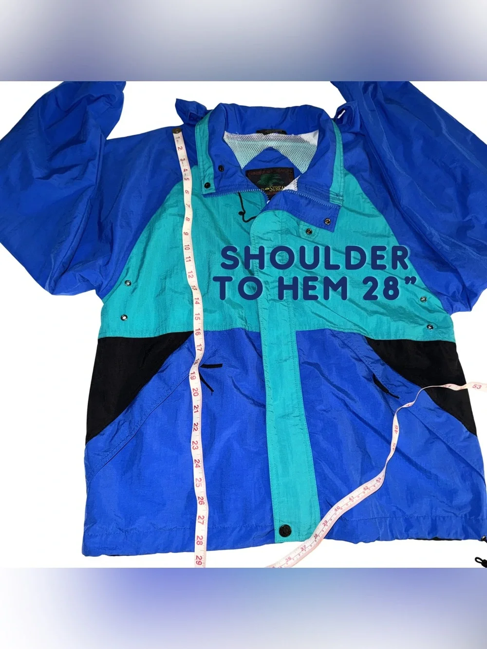 Field & Stream‎ Colorblock Windbreaker Jacket - Teal & Royal Blue Size Medium
